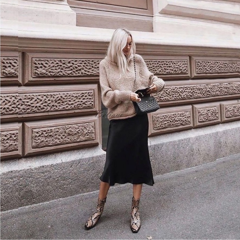 J. Crew Gwyneth slip skirt in black